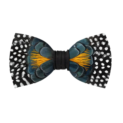 Owen's Town Bow Tie - Guinea & Pheasant Feathers