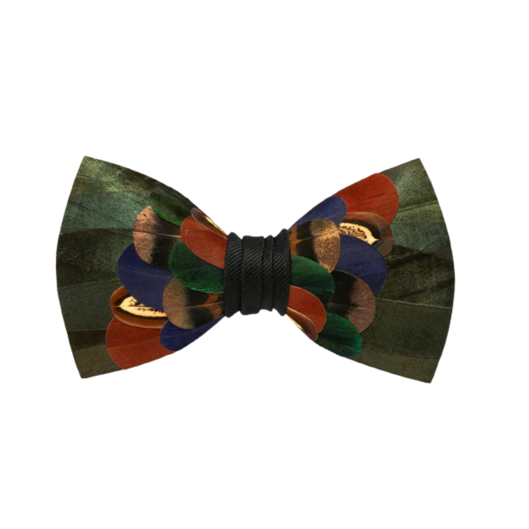 Woodland Bow Tie - Goose, Peacock, Pheasant, Turkey & Rooster Feathers