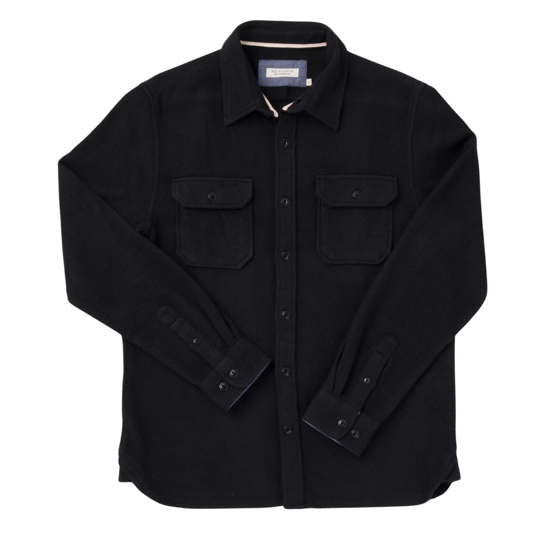 Winter Flannel Utility Shirt - Black Houndstooth