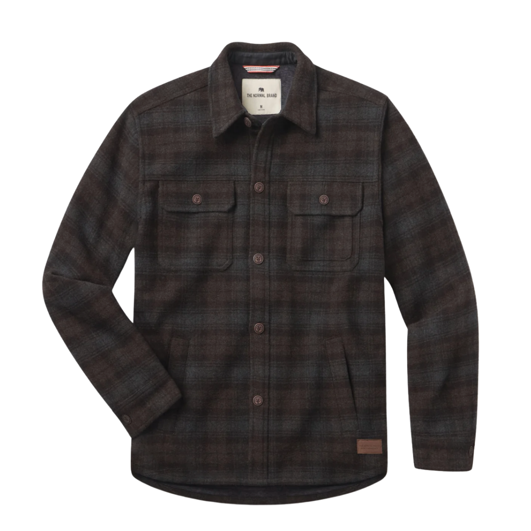 Brightside Flannel Lined Shacket - Brown Plaid