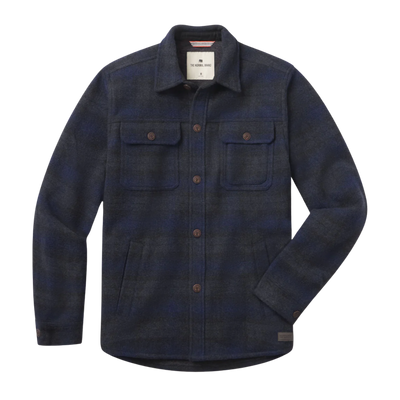 Brightside Flannel Lined Shacket - Navy Plaid