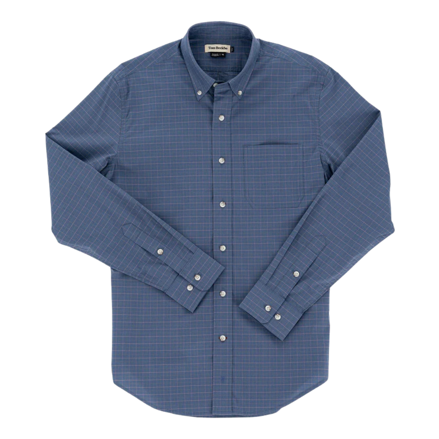 Powell Performance Sport Shirt - Slate Blue Check