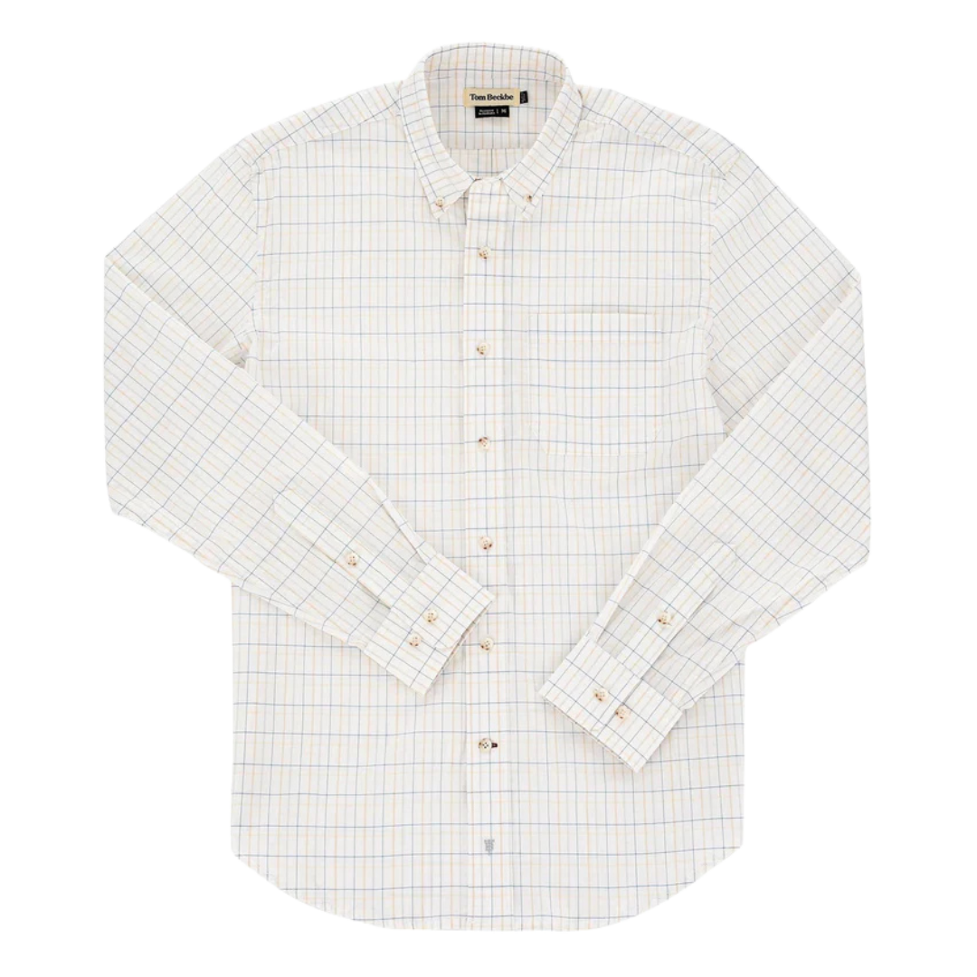 Powell Performance Sport Shirt - Blue & Tan Plaid