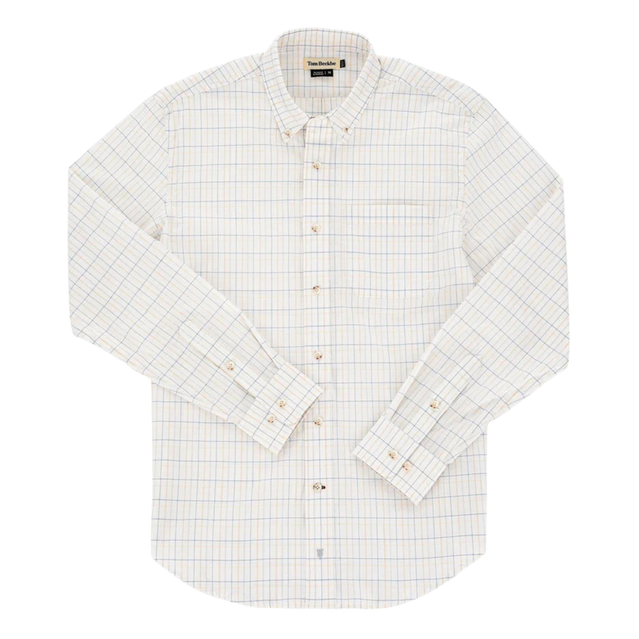 Powell Performance Sport Shirt - Blue & Tan Plaid