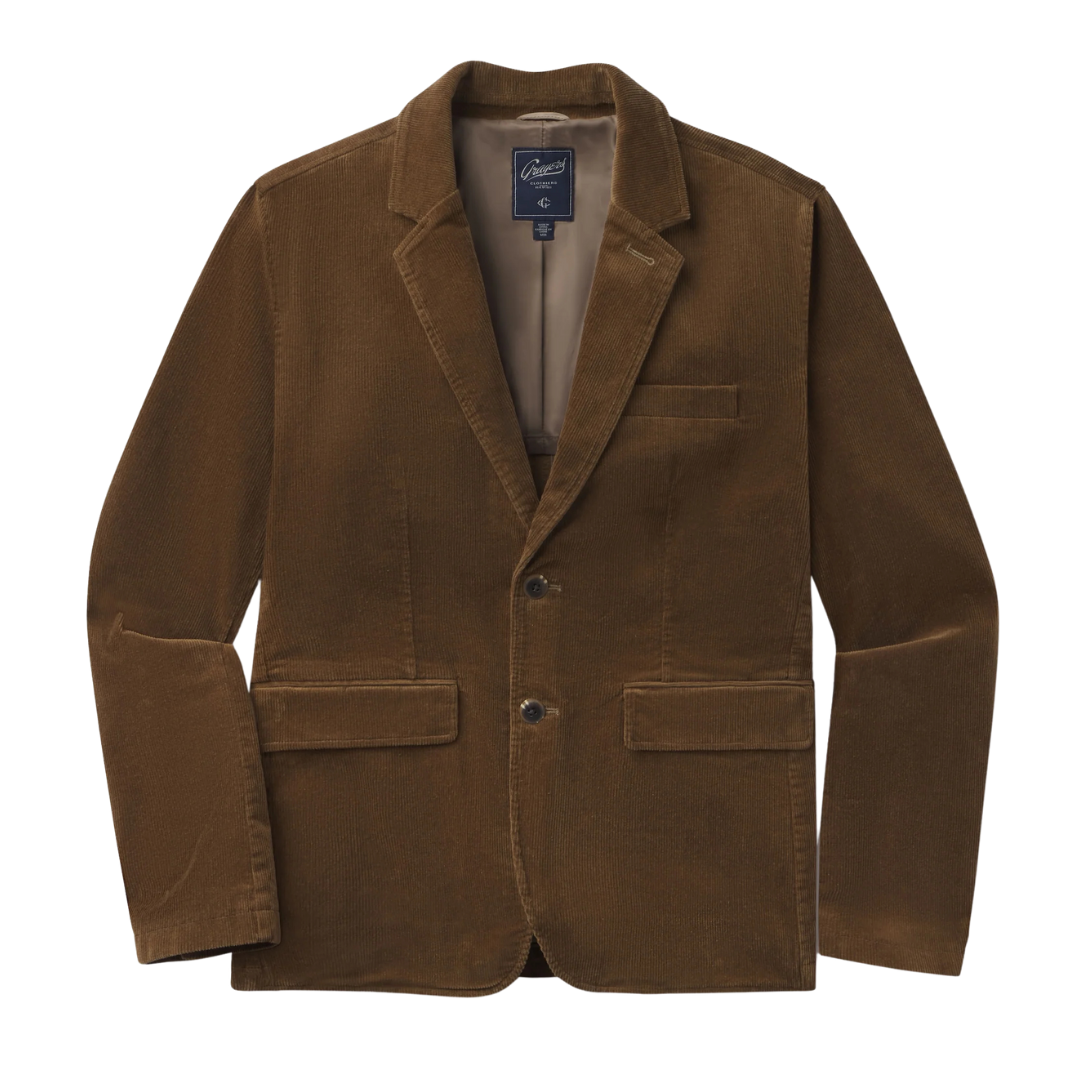 Corduroy Stretch Slim Fit Blazer - Mushroom