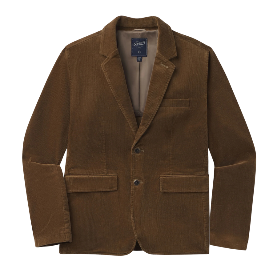 Corduroy Stretch Slim Fit Blazer - Mushroom