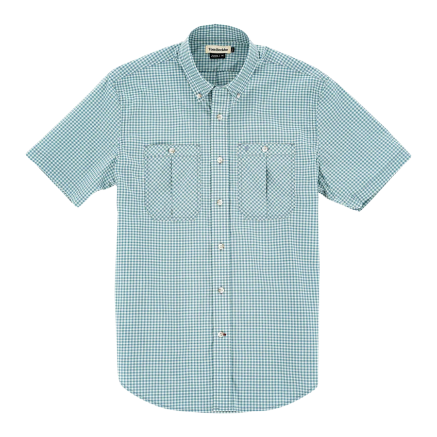 Tidewater Short Sleeve Shirt - Seafoam Gingham
