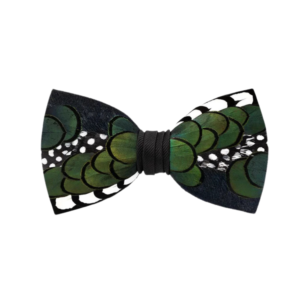 Bondurant Bow Tie - Guinea & Pheasant Feathers