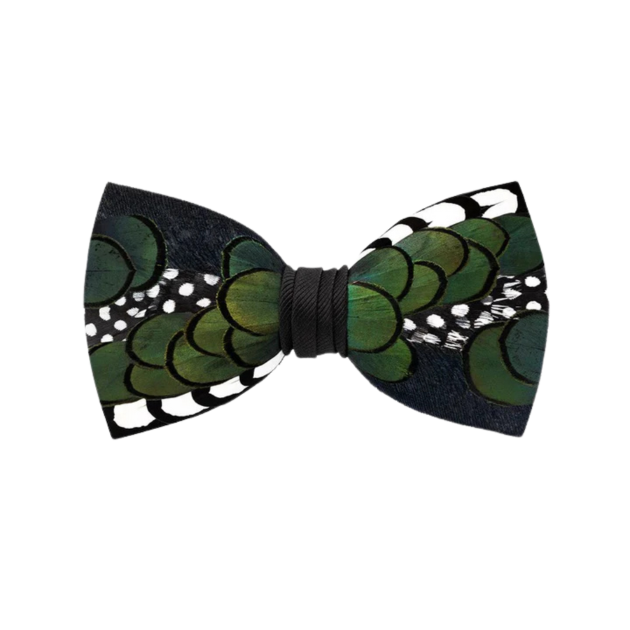 Bondurant Bow Tie - Guinea & Pheasant Feathers
