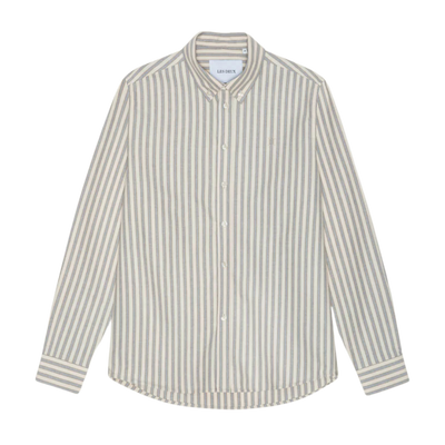 Konrad Striped Oxford Shirt - Eggnog White