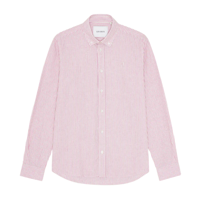 Konrad Stripe Cotton Linen Shirt - Crocus Pink