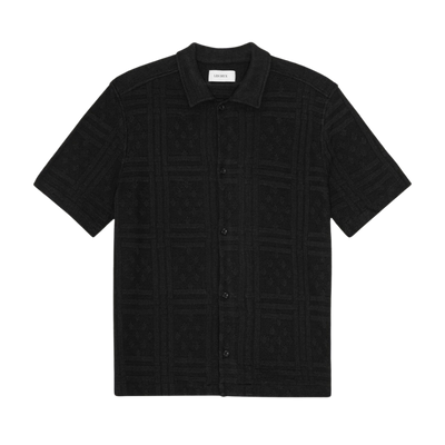 Hector Pointelle Short Sleeve Shirt - Black