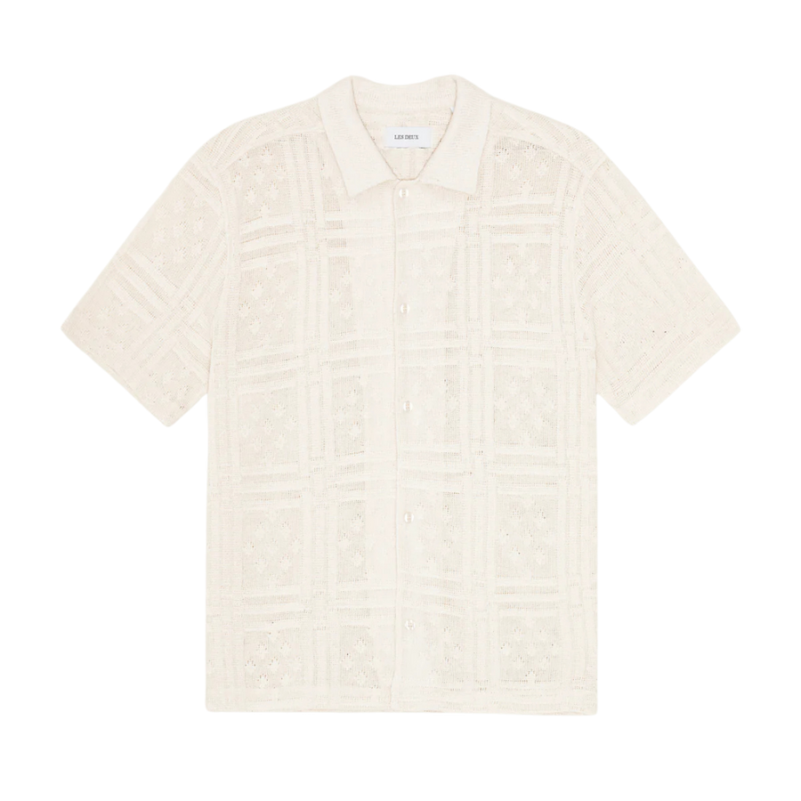 Hector Pointelle Short Sleeve Shirt - Eggnog White