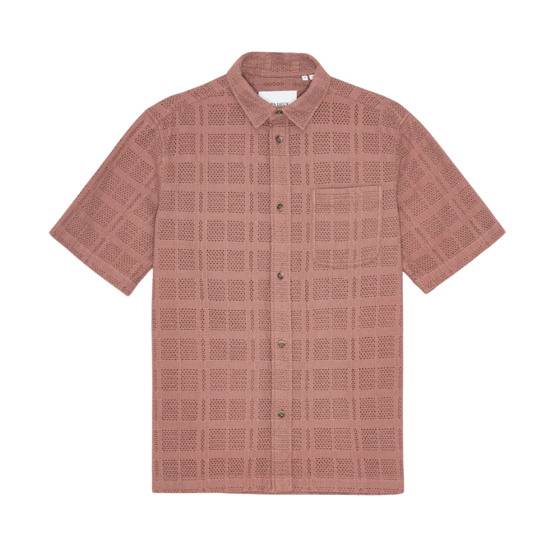 Charlie Short Sleeve Shirt - Cognac Red