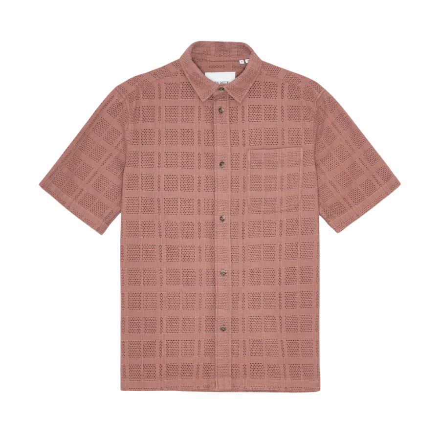 Charlie Short Sleeve Shirt - Cognac Red