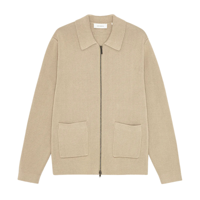 Fischer Cotton Milano Zip Overshirt - Dark Sand