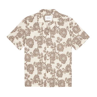 Lesley Flower Jacquard Short Sleeve Shirt - Ivory