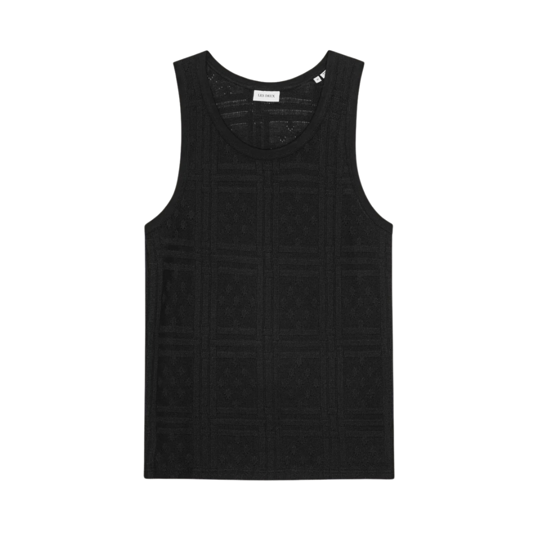 Huxley Pointelle Tank Top - Black