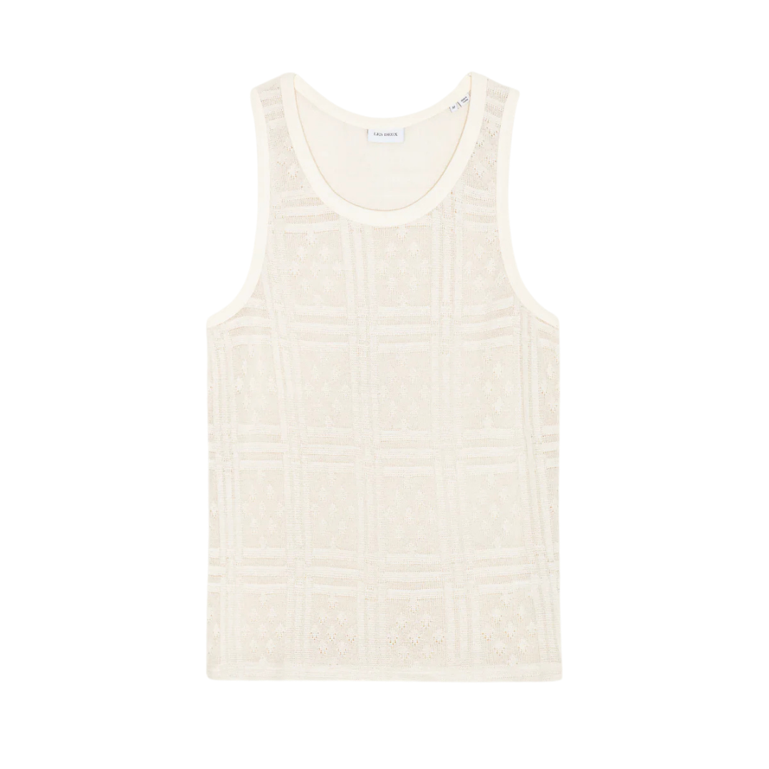 Huxley Pointelle Tank Top - Eggnog White