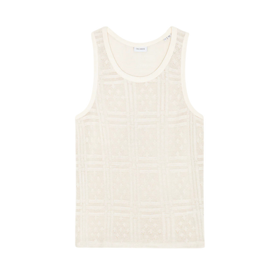 Huxley Pointelle Tank Top - Eggnog White
