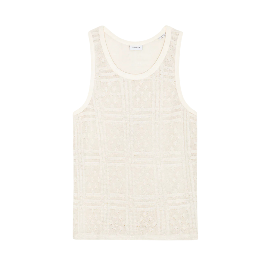 Huxley Pointelle Tank Top - Eggnog White