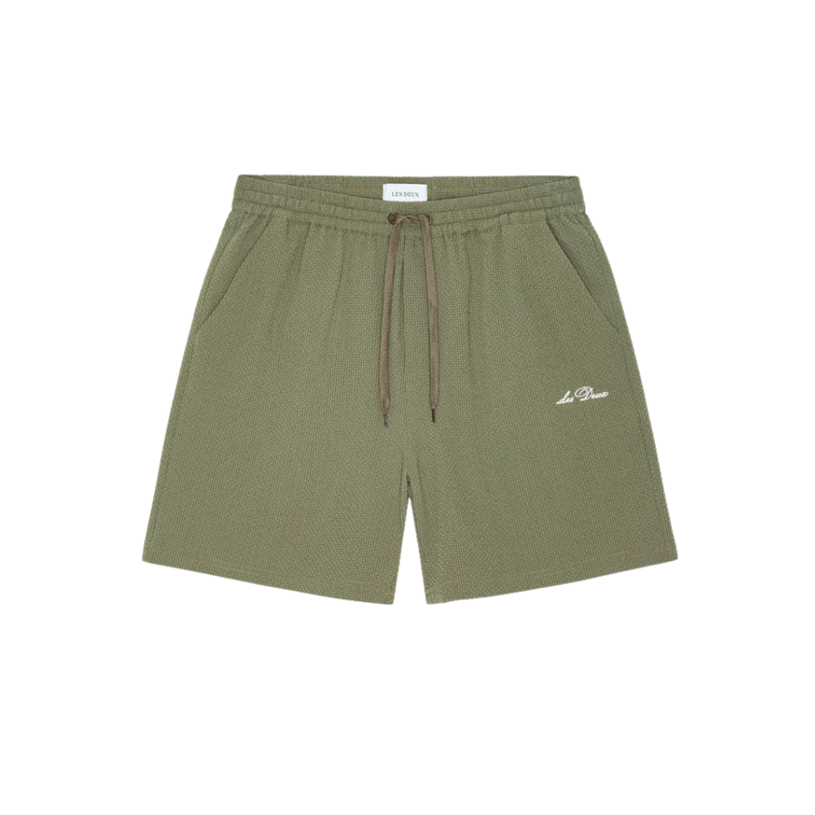 Stan Seersucker Swim Shorts - Lichen Green