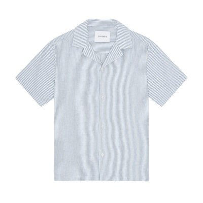 Lukas Stripe Cotton Linen Short Sleeve Shirt - Allure