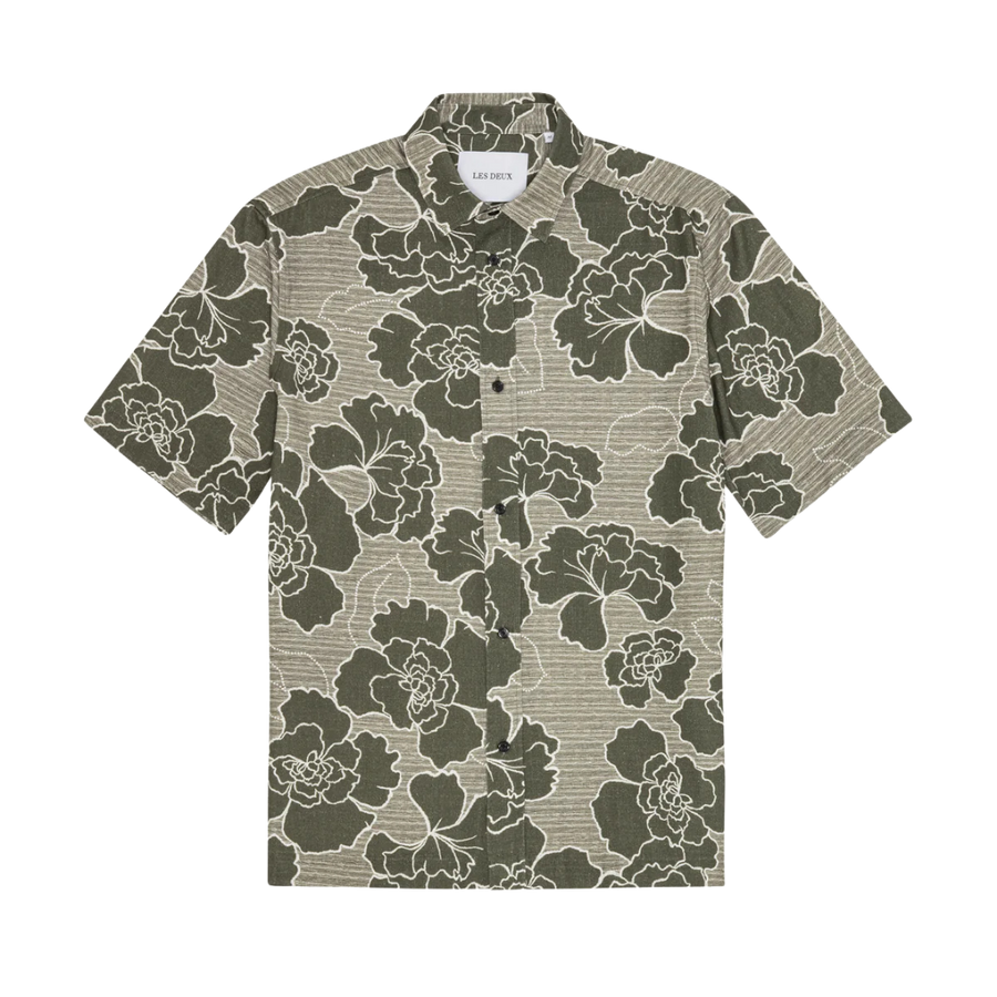 Charlie Poppy AOP Short Sleeve Shirt - Olive Night