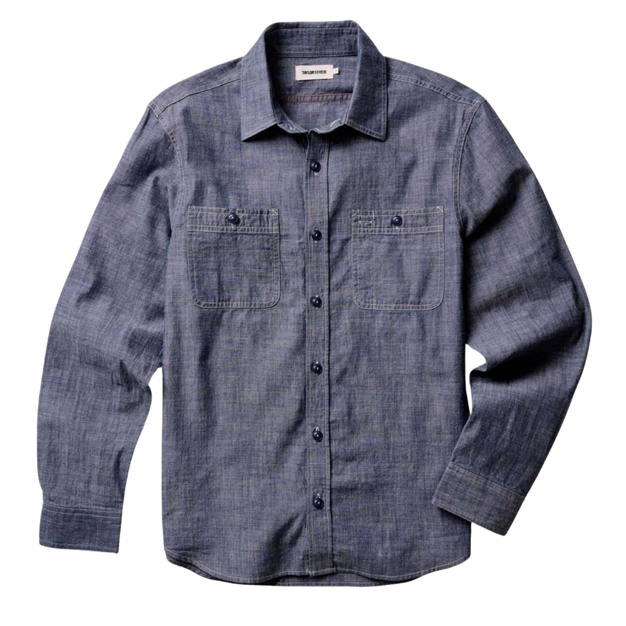 The Foundry Chambray Shirt - Rinsed Indigo