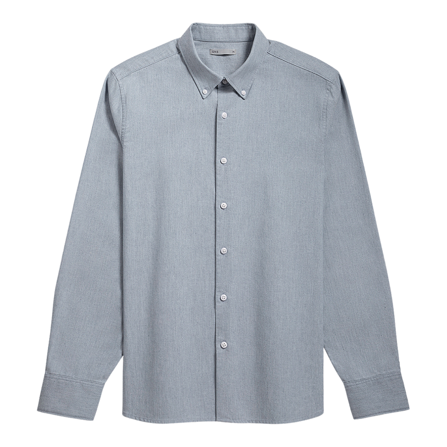 Fulton Heather Oxford Shirt - Dark Blue