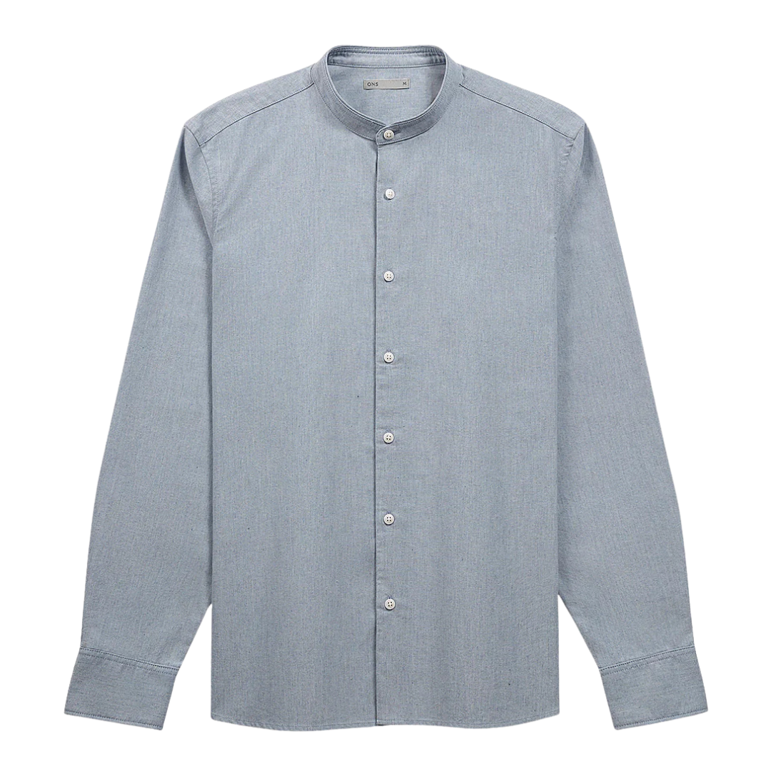 Aleks Heather Oxford Shirt - Dark Blue Heather