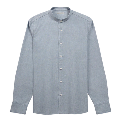 Aleks Heather Oxford Shirt - Dark Blue Heather