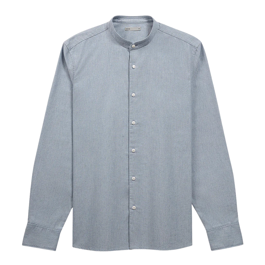 Aleks Heather Oxford Shirt - Dark Blue Heather