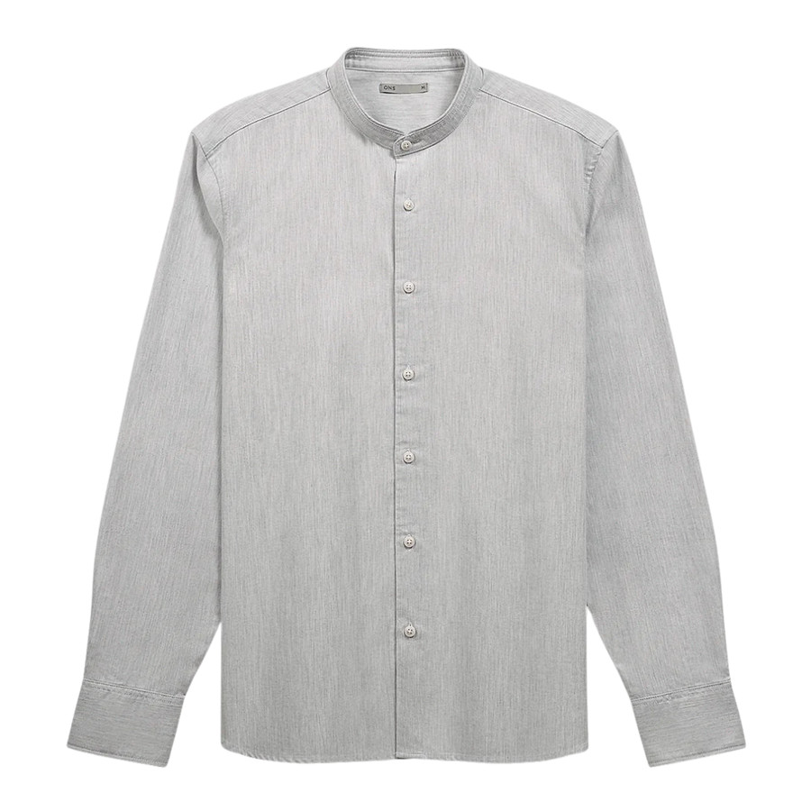 Aleks Heather Oxford Shirt - Light Grey Heather