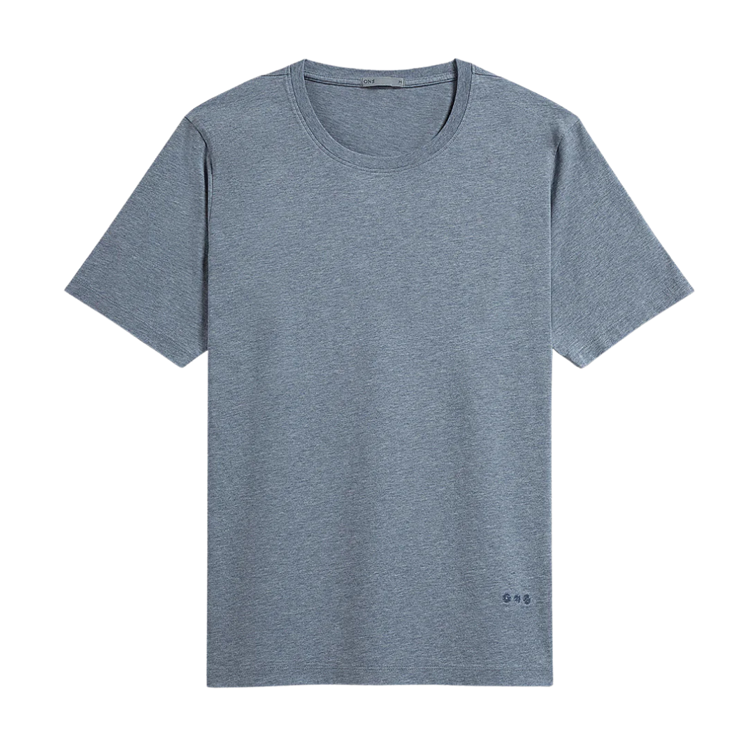 Village Crew Neck Tee - Iron Blue Heather