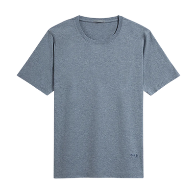 Village Crew Neck Tee - Iron Blue Heather