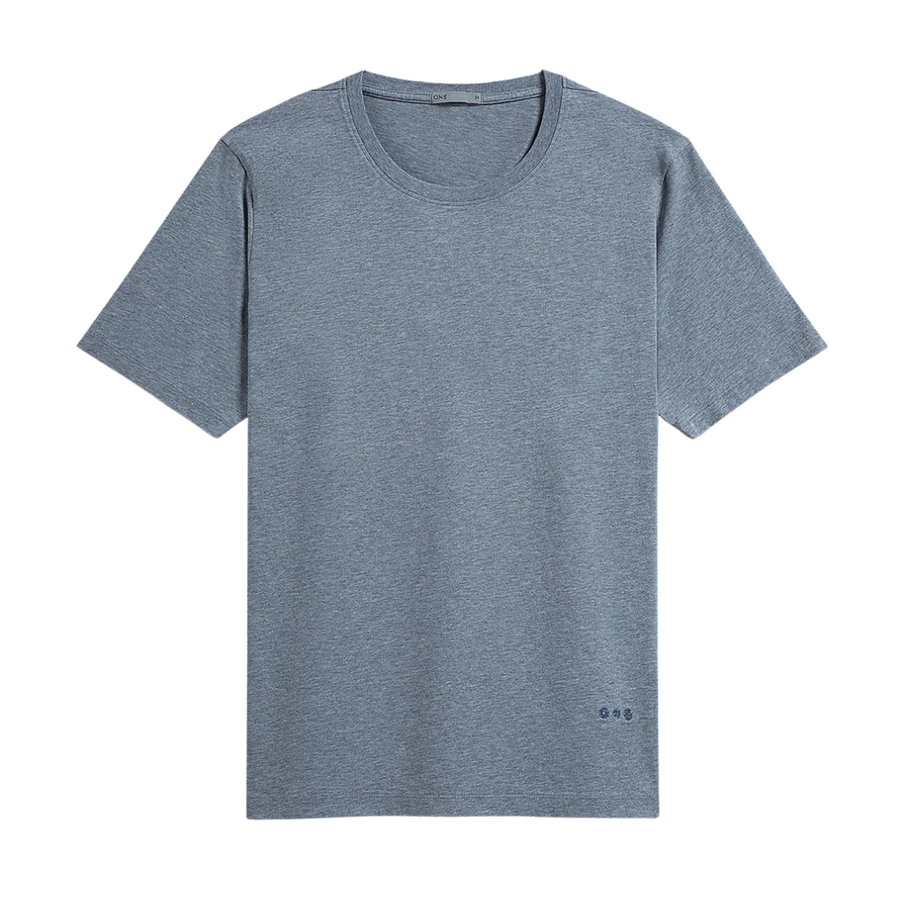 Village Crew Neck Tee - Iron Blue Heather