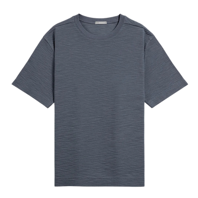 Baseile Slub Waffle Tee - Iron Blue