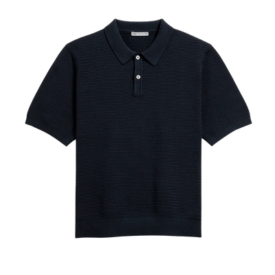 Lind Textured Sweater Polo - Navy