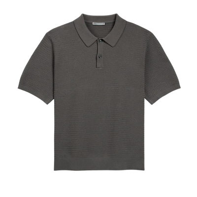 Lind Textured Sweater Polo - Grey