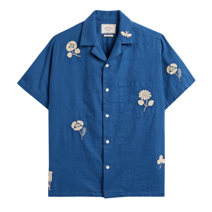 Embroidery Nature Ramie- Blue