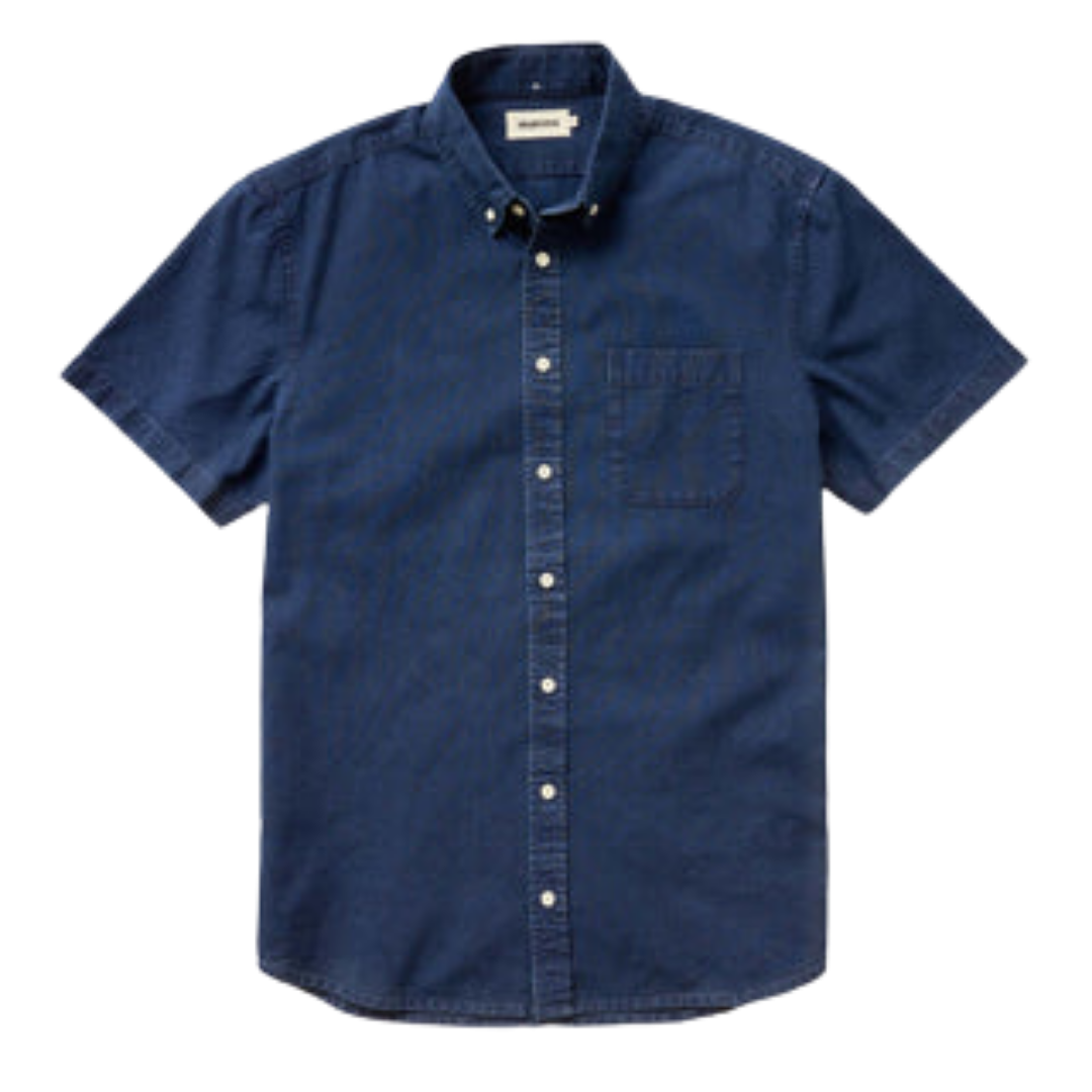 The Short Sleeve Oxford Jack - Rinsed Indigo