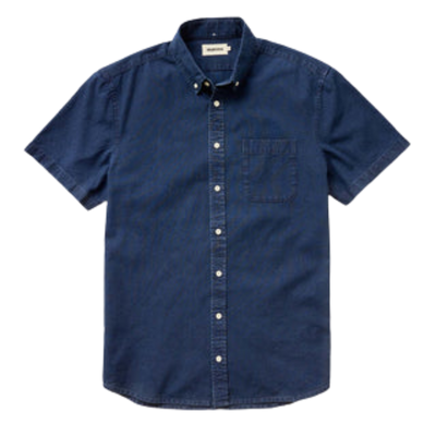 The Short Sleeve Oxford Jack - Rinsed Indigo