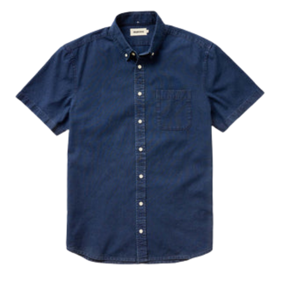 The Short Sleeve Oxford Jack - Rinsed Indigo