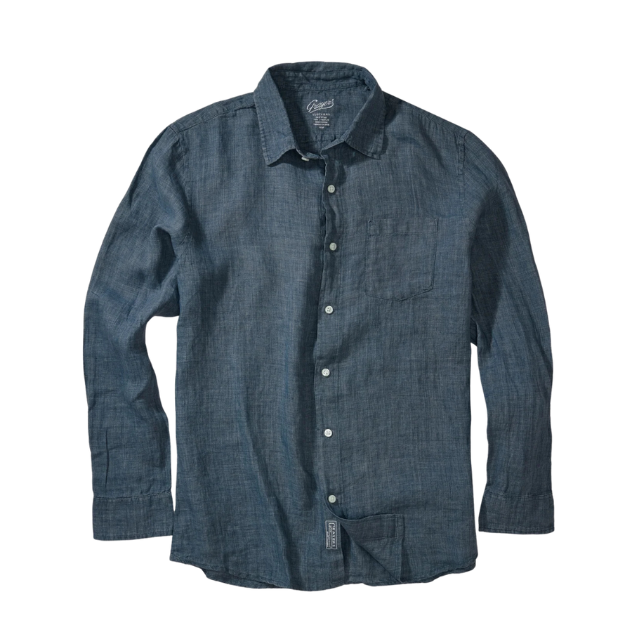 Positano Linen Shirt - Faded Navy