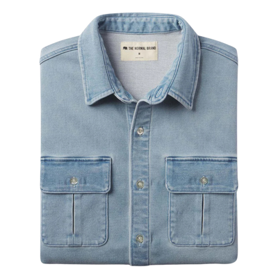 Comfort Terry Jean Shacket - Light Wash