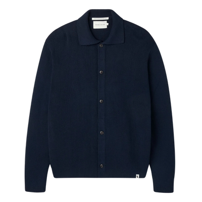 River Knitted Shacket - Navy