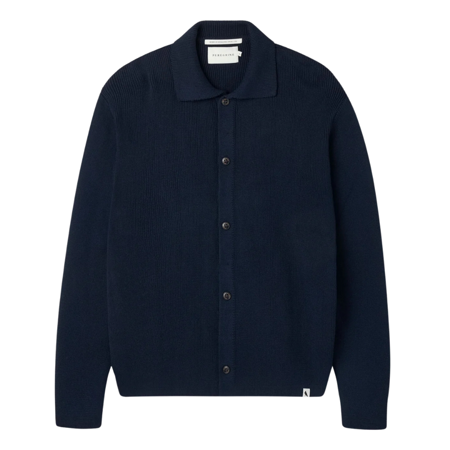River Knitted Shacket - Navy