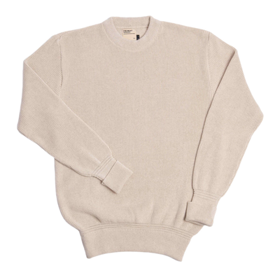 Cotton/Linen Crew Neck Sweater - Seashell