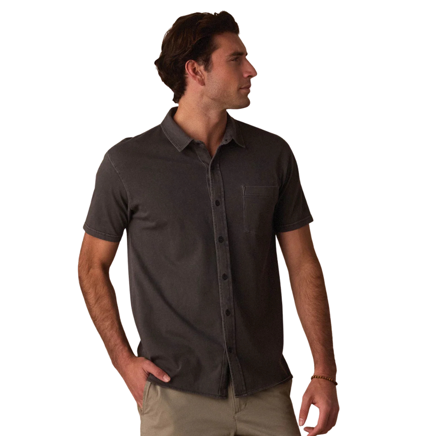 Jersey Short Sleeve Button Up - Shadow